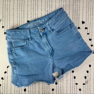 American Eagle Outfitters Hi Rise Shortie Blue 0